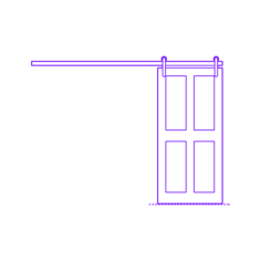 Buildings Surface Mounted Doors Bypassing Stacked Solid Vertical 4 Panels Sketch Svg Vector, Free Vectors File